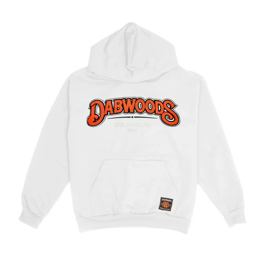 Dabwoods Chenille Patch White French Terry Hoodie